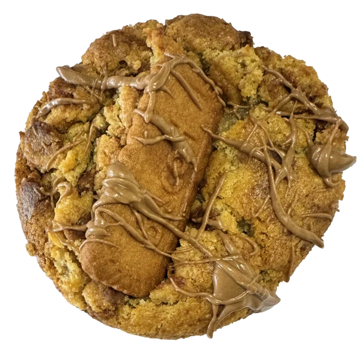 The Biscoff Overload cookie — top view